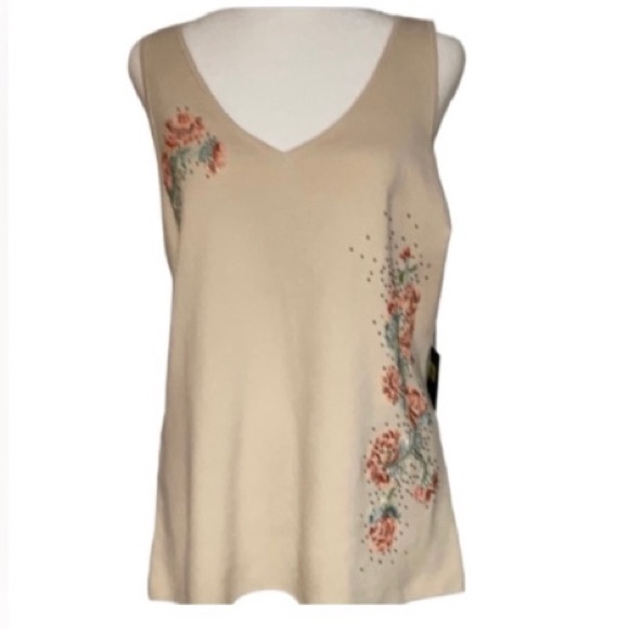 Reba Sweaters - NWT Reba Sleeveless Embroidered Sweater Size XL